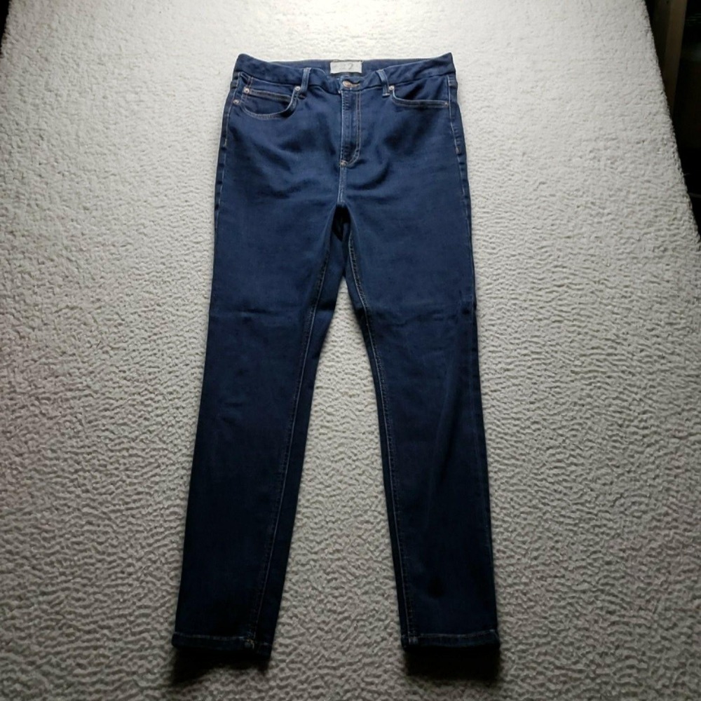 We The Free Jeans Womens 32 Blue Dark Wash Skinny Slim Stretch Denim Pants